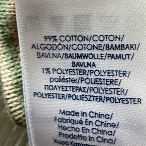 Chaps Rainbow Sweater Striped knit Sweater. with Split  hem lace up V neck - Picture 10 of 10